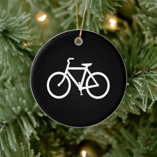 White Bike Route Ceramic Tree Decoration (Tree)