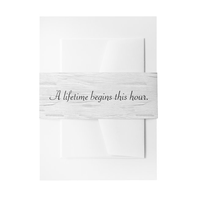 White Birch and Wedding Quote Invitation Belly Band (Front Example)