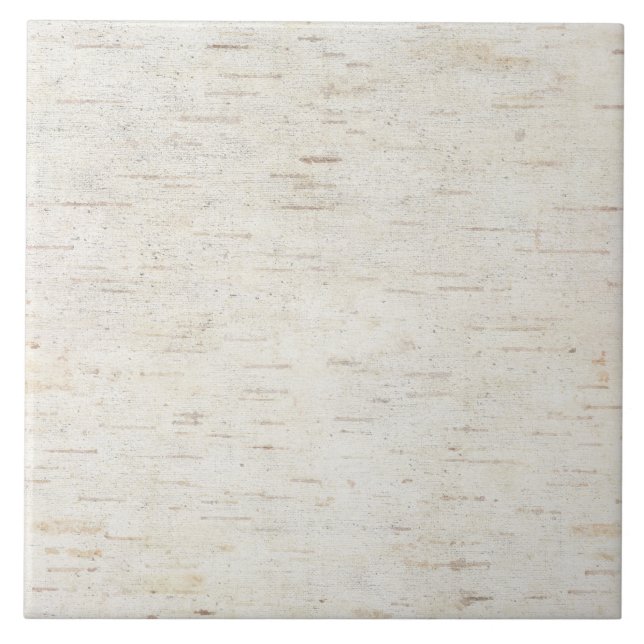 White Birch Bark Ceramic Tile (Front)
