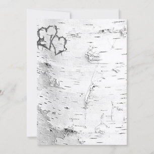 White Birch Bark Rustic Hearts Blank Paper