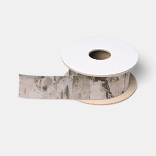 White Birch Bark Satin Ribbon