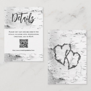 White Birch Details QR code Wedding Enclosure