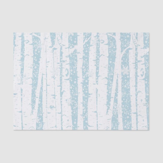 White Birch on Blue Tissue Paper (Front)