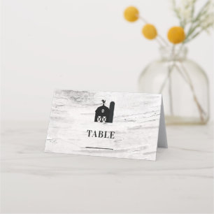 White Birch Rustic Country Farmhouse Deer Antlers Place Card
