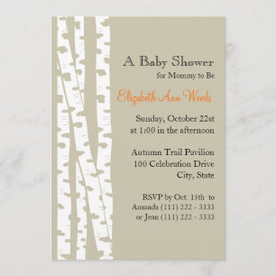 White Birch Tree/ Baby Shower Invitation