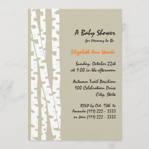 White Birch Tree/ Baby Shower Invitation