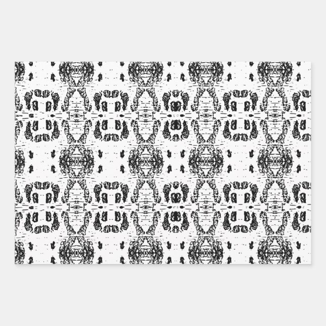 White Birch Tree Bark Patterned Wrapping Paper Sheet (Front)