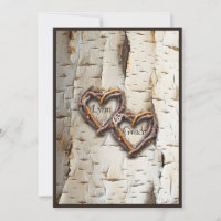 White Birch Tree Bark Rustic Stick Hearts 