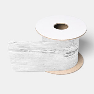 White Birch Tree Bark Texture Satin Ribbon