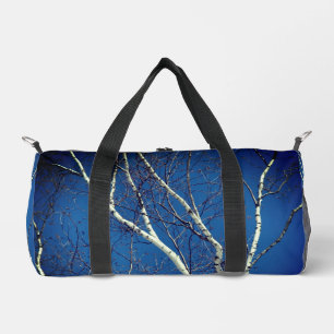 White Birch Tree Blue Sky Duffle Bag
