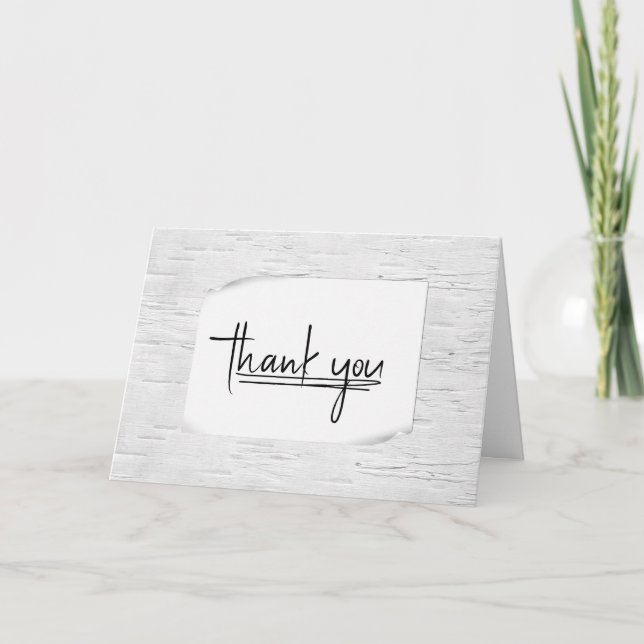 White Birch Tree Design Thank You Card (Front)