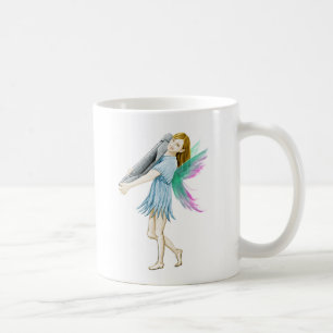 White Birch Tree Fairy Carrying Bark Coffee Mug