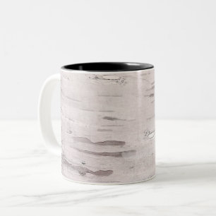 White Birch Tree Wood Rustic Barn Personalised Two-Tone Coffee Mug