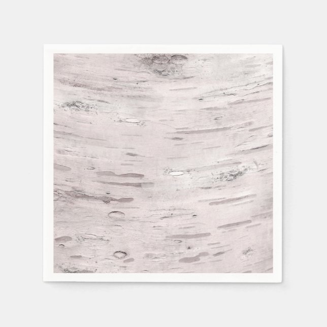White Birch Tree Wood Rustic Barn Wedding Party Napkin (Front)