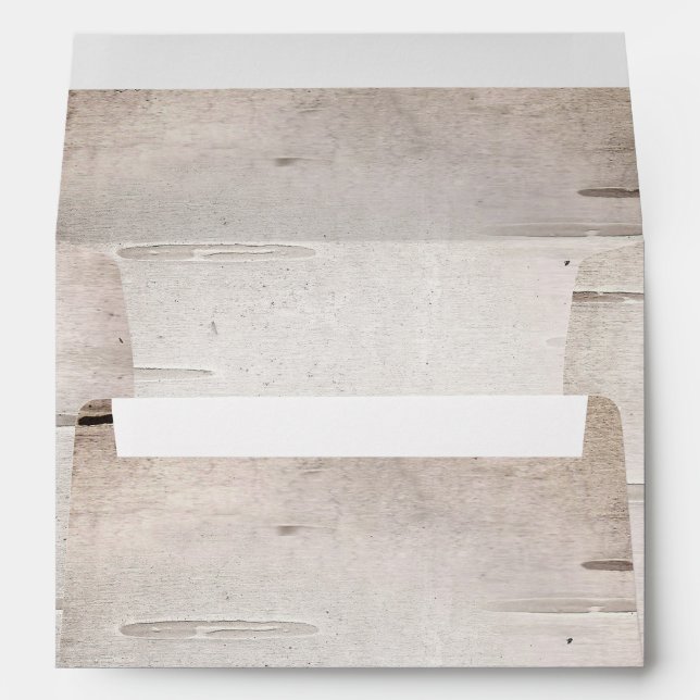 White Birch Tree Wood Rustic Wedding Invitation Envelope (Back (Bottom))
