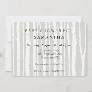 White Birch Trees baby shower Invitation