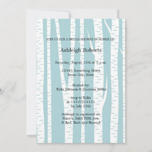 White Birch Trees Bridal Shower  Invitation