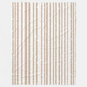 White Birch Trees Forest Custom Fleece Blanket