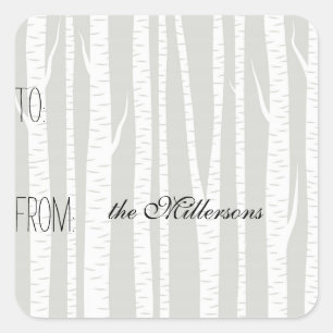 White Birch Trees Gift Tag