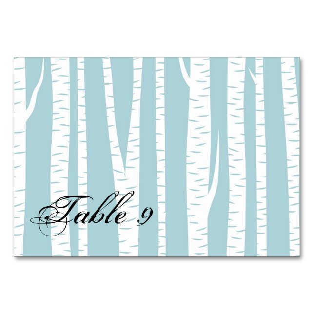 White Birch Trees Table Number (Front)