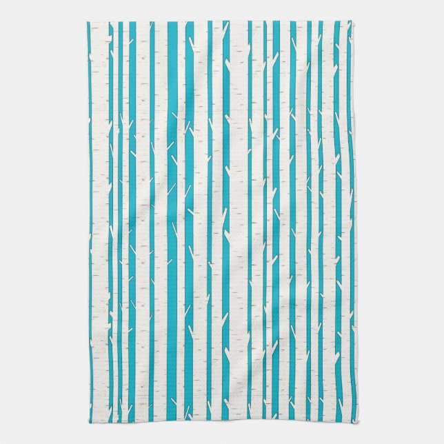 White Birch Trees Tea Towel (Vertical)