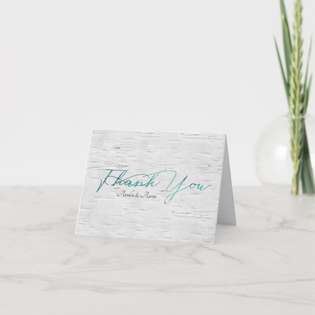 White Birch Wedding Thank You Card (Front)