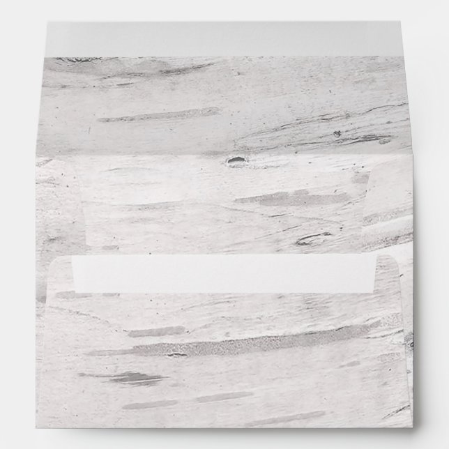 White Birch Wood Rustic Barn Country Wedding Envelope (Back (Bottom))