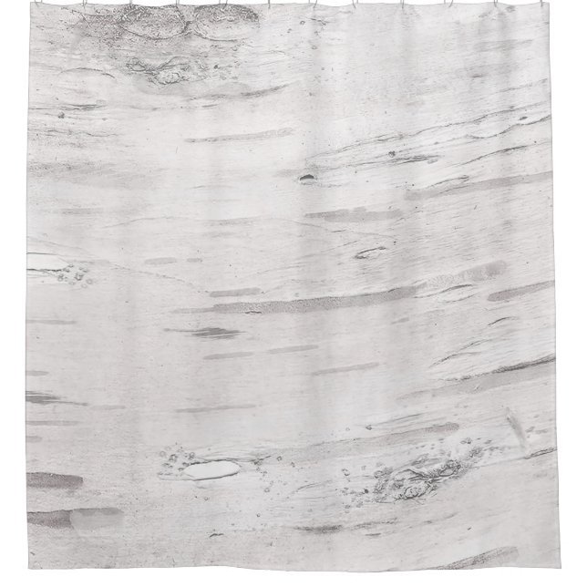 White Birch Wood Rustic Country Farmhouse Barn Shower Curtain (Front)