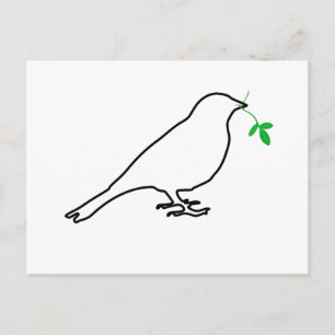 White Bird and Twig Postcard
