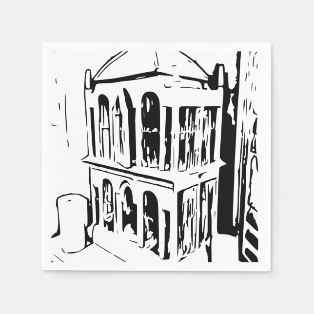 White Bird Cage Napkins (Front)