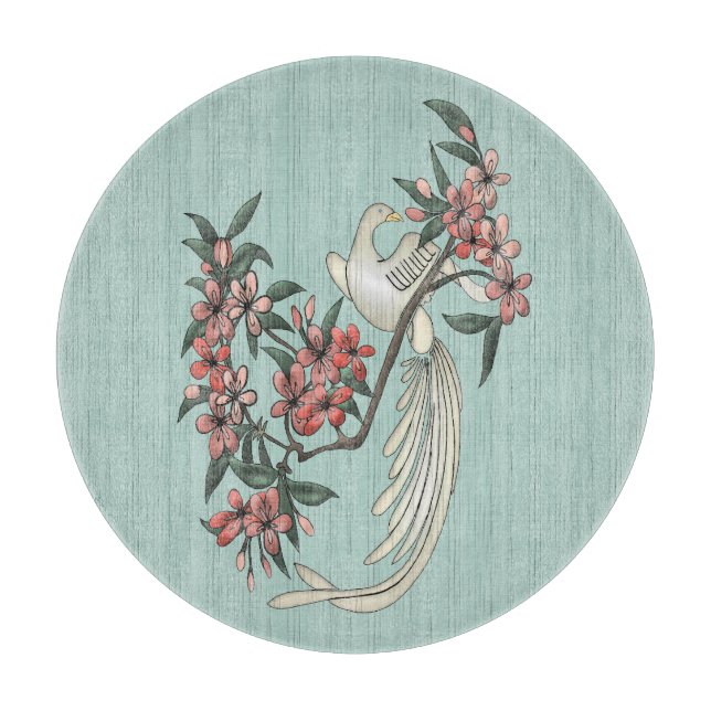 White Bird - Cherry Blossoms Charcuterie Board  (Front)