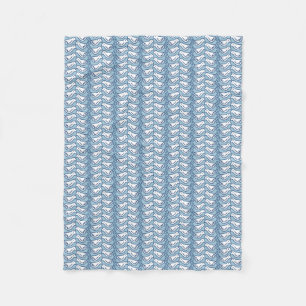 White Bird Herringbone Fleece Blanket
