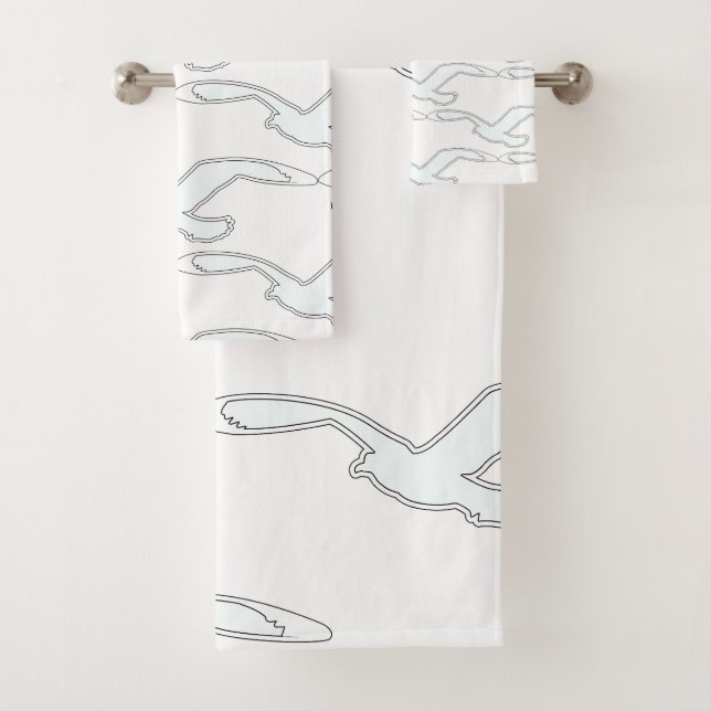 White Bird In Flight Home Decor  Bath Towel Set (Insitu)