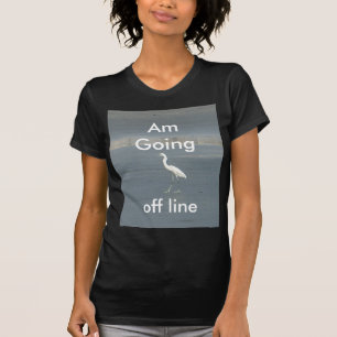 White Bird on Grey Sand Beach Art Print T-Shirt