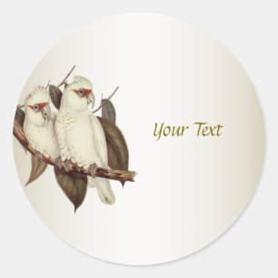 White Birds Classic Round Sticker