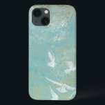 White Birds Flying Through Blue Sky iPhone 13 Case<br><div class="desc">Megan Meagher created this print of white birds flying through a blue sky. A peaceful picture,  the white of the birds and the blue of the background blend together very well. Order yours now!</div>