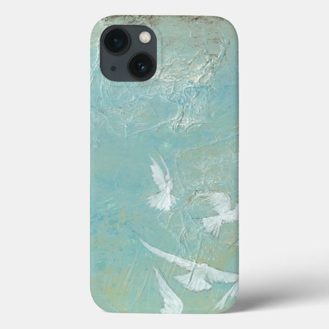 White Birds Flying Through Blue Sky Case-Mate iPhone Case (Back)
