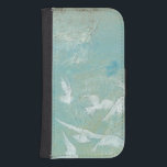 White Birds Flying Through Blue Sky Samsung S4 Wallet Case<br><div class="desc">Megan Meagher created this print of white birds flying through a blue sky. A peaceful picture,  the white of the birds and the blue of the background blend together very well. Order yours now!</div>