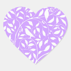 White Birds in Tree Heart Sticker