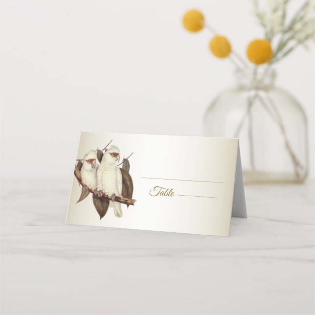 White Birds Place Card (Front)