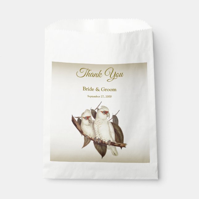 White Birds Wedding Favour Bag (Front)