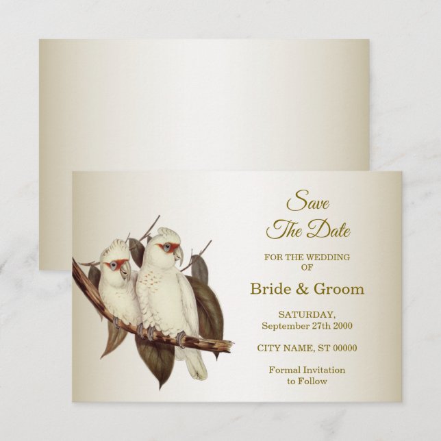 White Birds Wedding Save The Date (Front/Back)