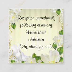White Birds Yellow Wedding Enclosure Card