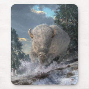 White Bison Mouse Mat
