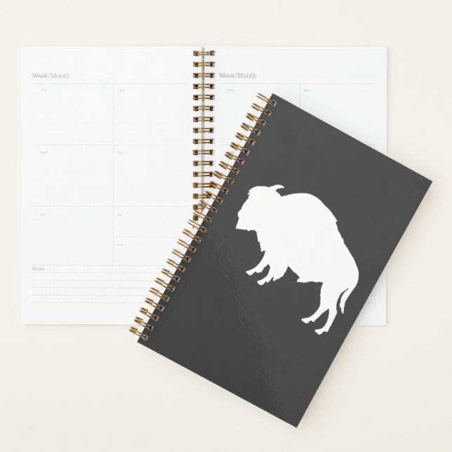 White Bison Silhouette Wild Animal Planner (Display)