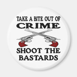 White Bite Out Crime Bastards Magnet