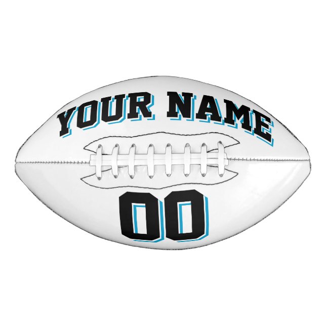 WHITE BLACK AND BLUE Custom Football American Football (Front)