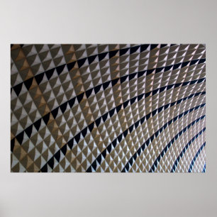 White, black, and brown area rug poster