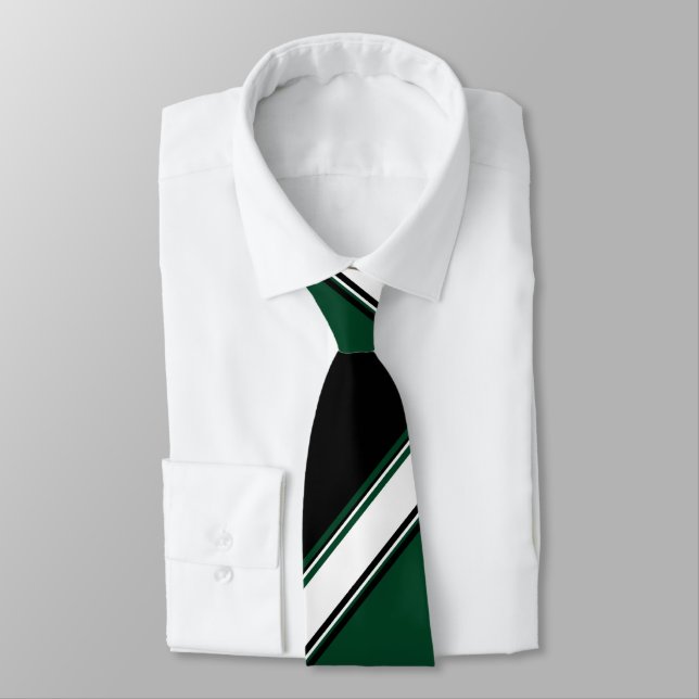 White Black and Evergreen II Tie (Tied)