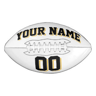 WHITE BLACK AND GOLD Custom Football American Football